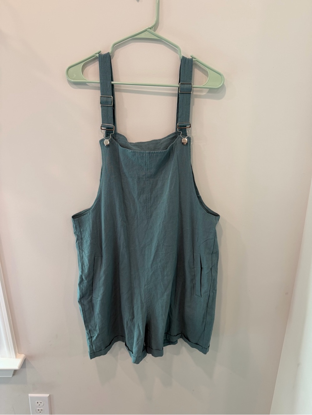 Teal Short Overalls